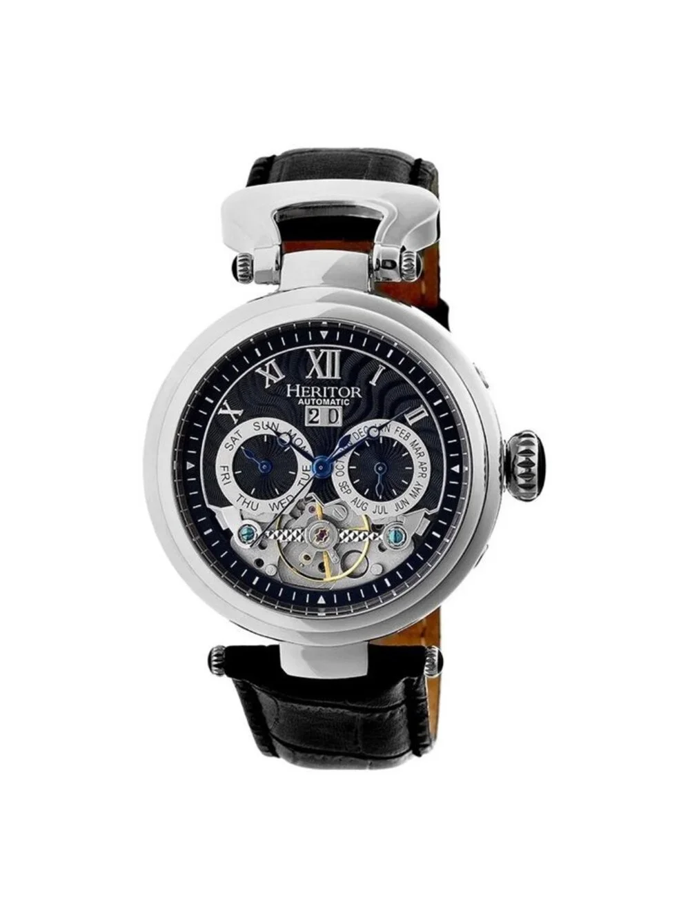 NWT Heritor Ganzi Automatic Black Brushed Dial Men's Watch